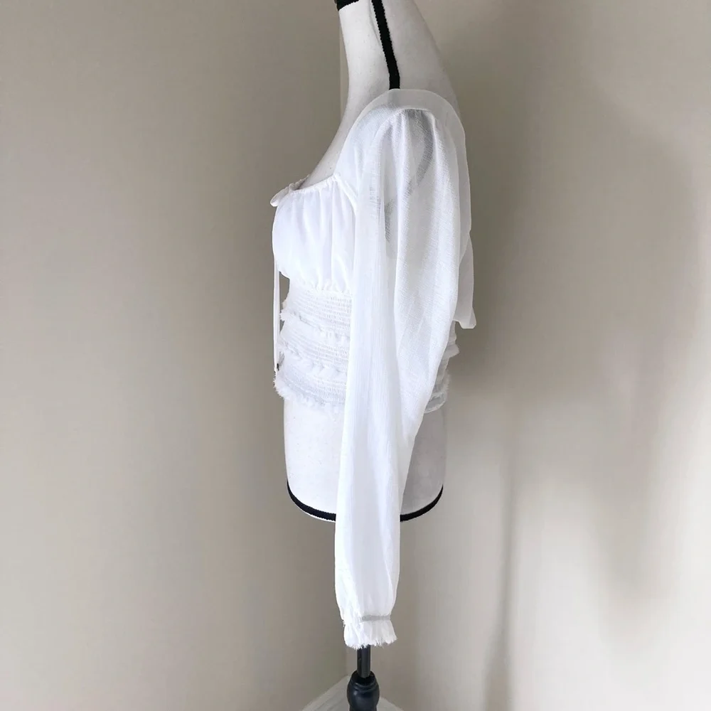 Free People Solid Lolita Blouse in White Size M
